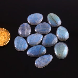 Natural Labradorite Flat Slice Cabochon Lot, High Quality Purple Fire Labradorite Cabochon 11Pcs Lot, Loose Labradorite Gemstone for Jewelry