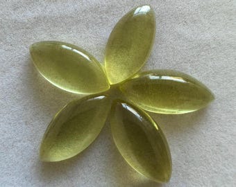 Lemon Quartz Marquise Cabochons 11x22mm - 5 Pcs