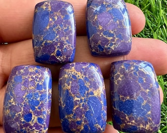 5 Stück Lila Kupfer Türkis Rechteckige Cabochons (18 x 28 mm)
