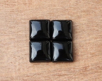 Natural Black Onyx Square Shape Cabochon 10Pcs Pack, Black Onyx Gemstone, Wholesale Onyx Gemstone Lot, Onyx Cabochons Calibrated Sizes.