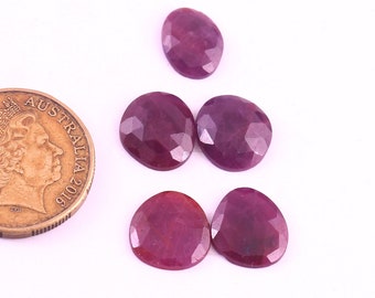 Lote de rubíes africanos: 5 cabujones facetados de talla rosa, piedra de nacimiento de julio