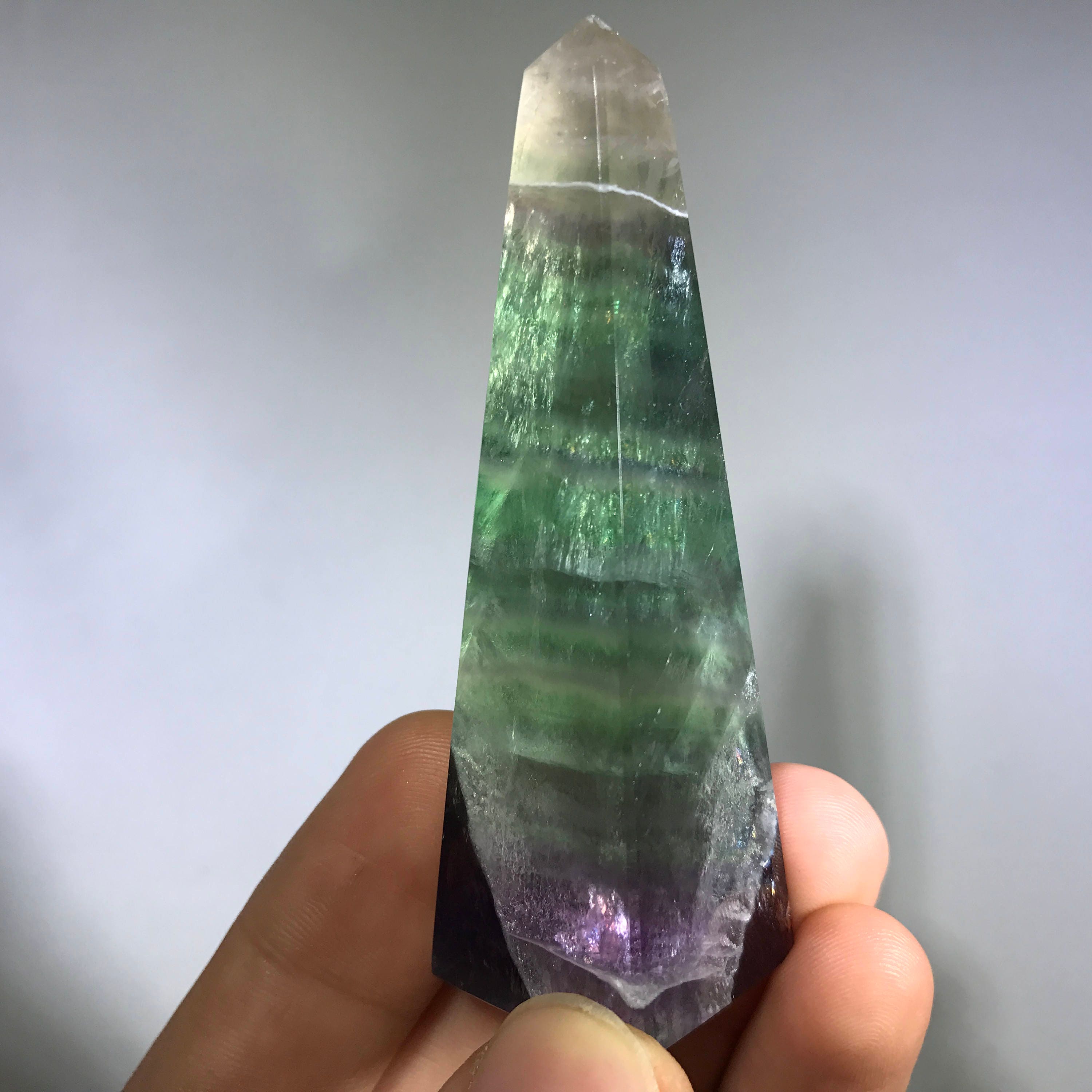 Natürlicher Fluorit Quarz Kristall Stab Punkt Stein 2-3in Heilt Bergkristall 