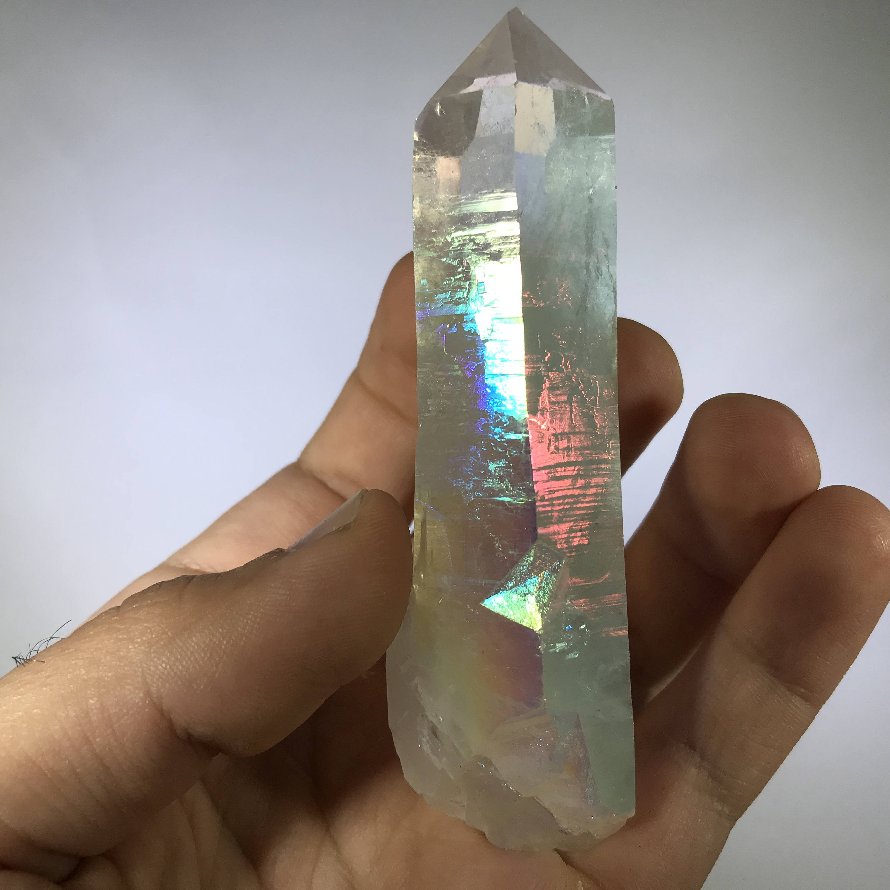 105g Opal Aura Quartz Point 2, Opal Aura Quartz Crystal Point, Crystal
