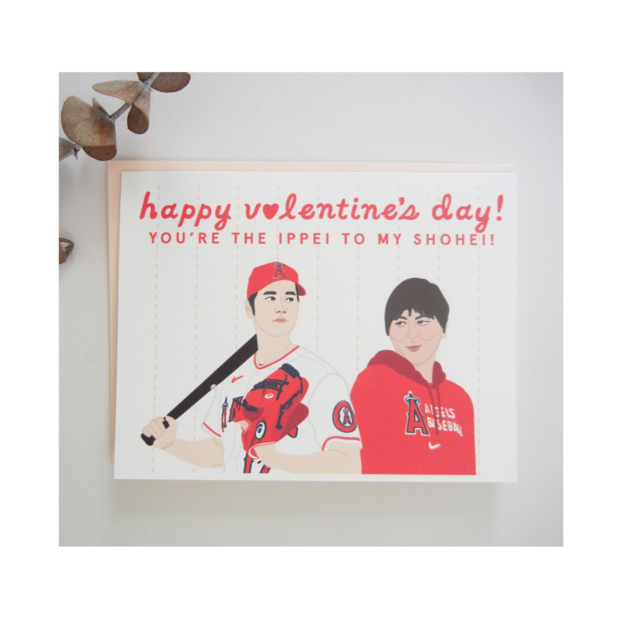 Shohei Ohtani Ippei Valentine's Day Baseball Player Illustration Card/  Happy Valentine's Day, You're the Ippei to My Shohei/printed Card - Etsy