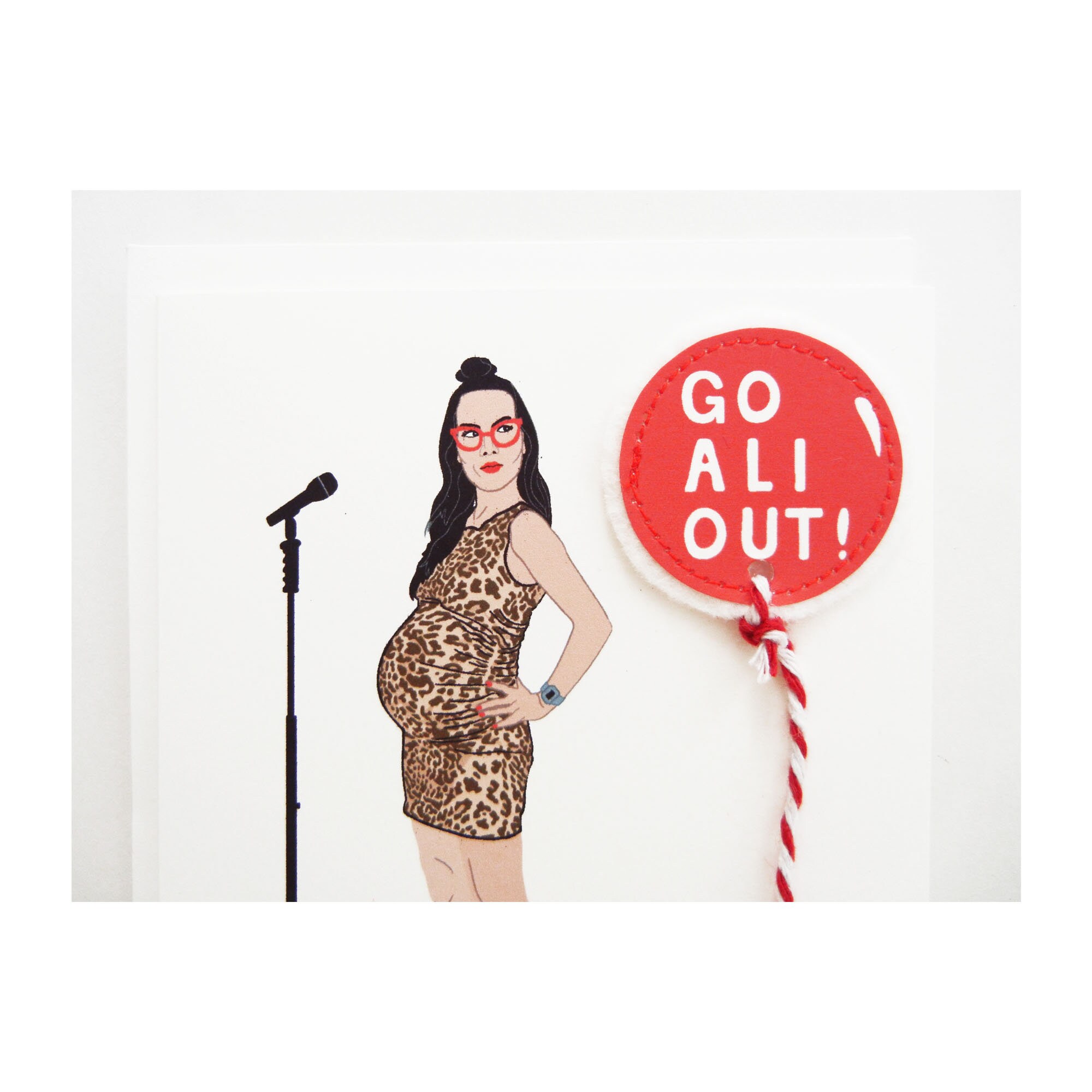 Go ALI Out / Felt Applique Balloon Ali Wong Happy Birthday Illustration