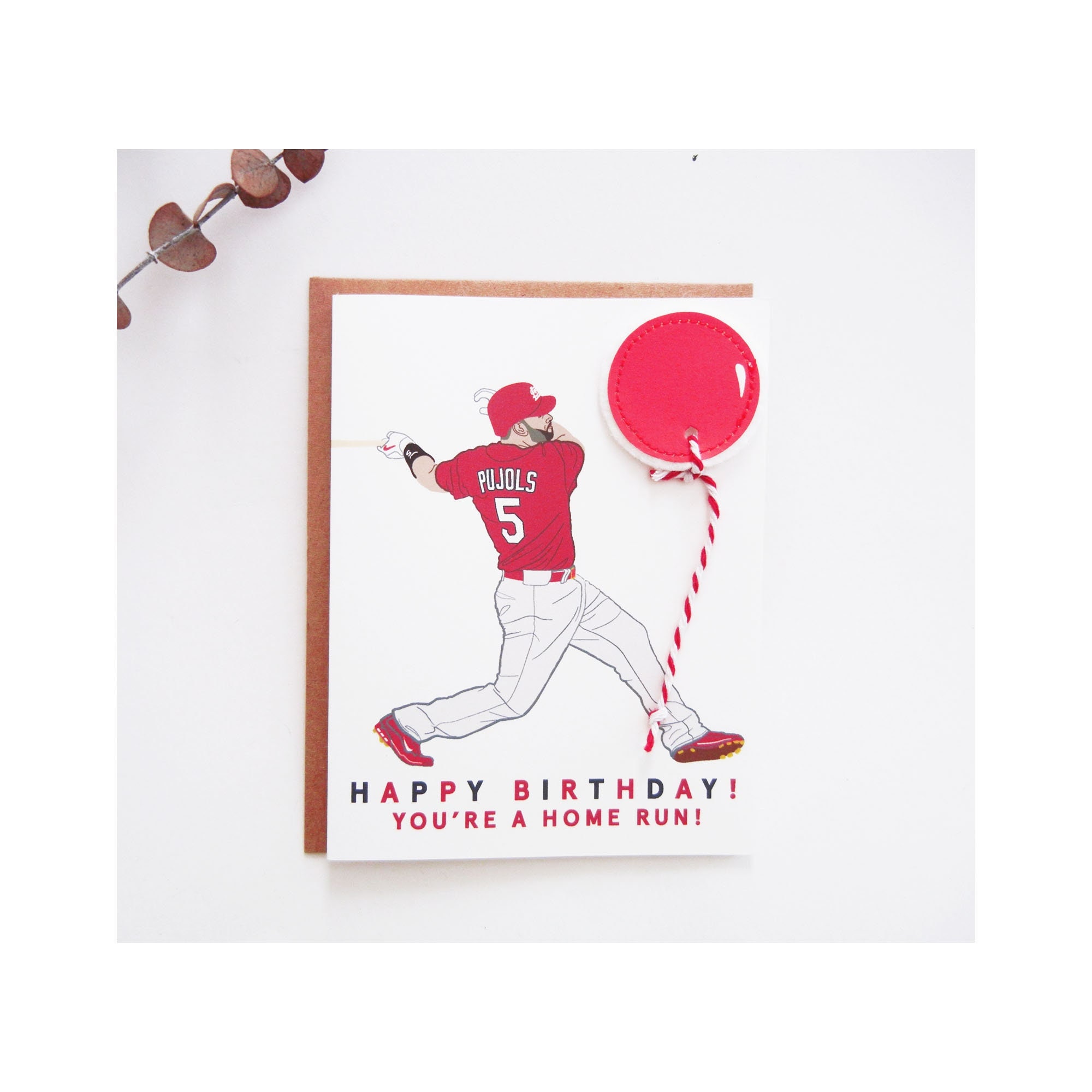 Albert Pujols Baseball Player Illustration Printed Card / St. 