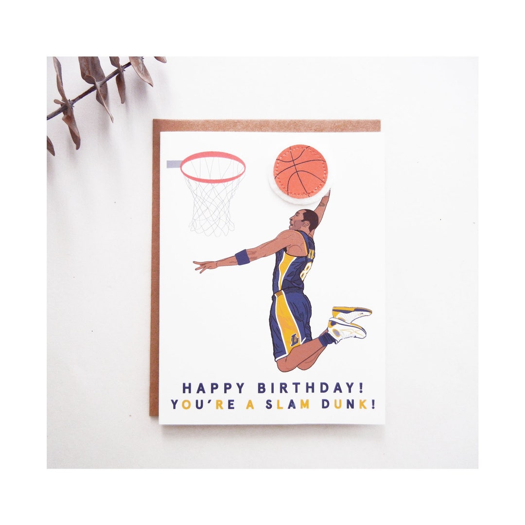 Kobe Bryant Birthday Illustration Card / Los Angeles Lakers / Happy ...