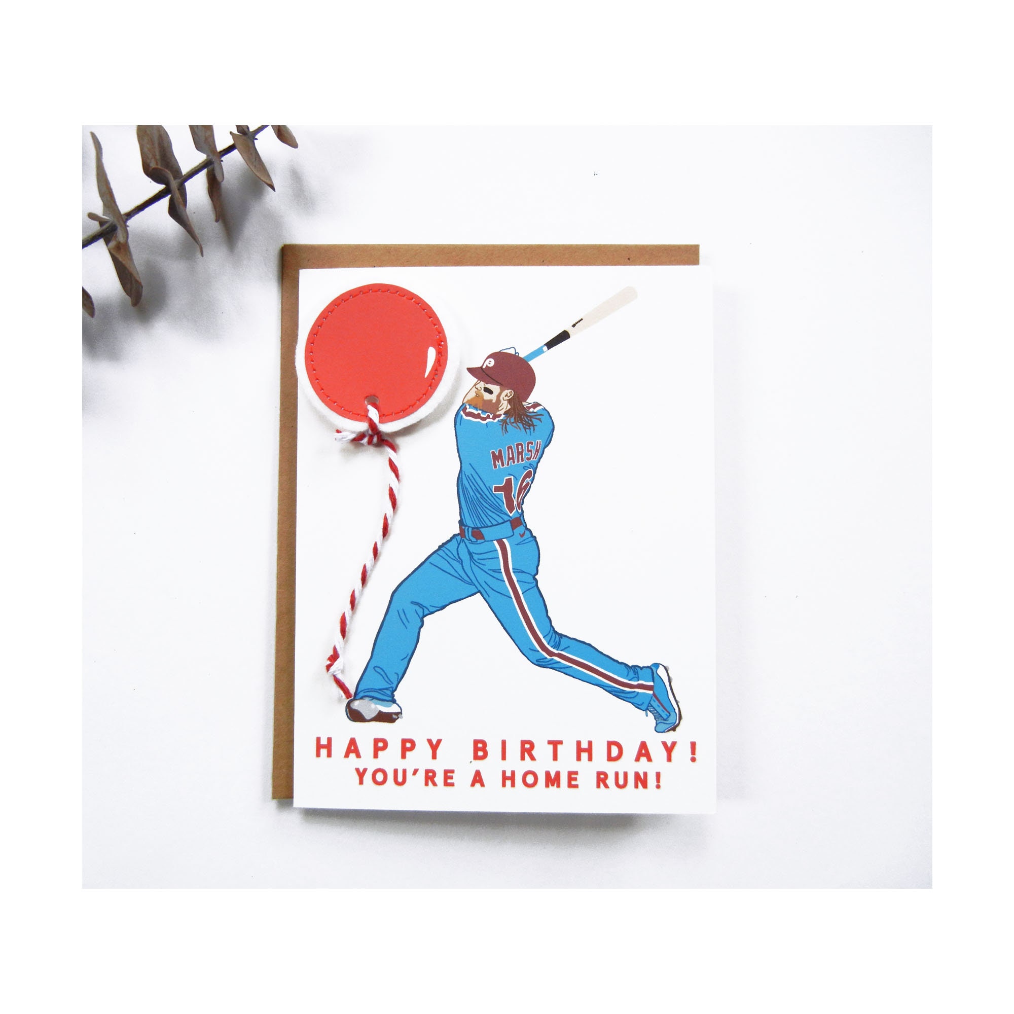 Brandon Marsh Baseball Player Printed Illustration Card / 