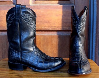 black alligator boots