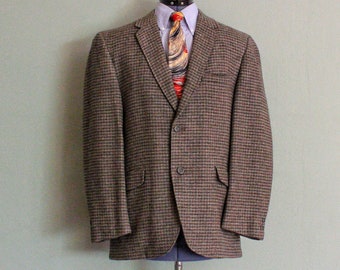 1950's-60's Wool Tweed Vintage Men's Sport Coat by MAVEST with 2 Button Front Closure, Made in USA, 38 S