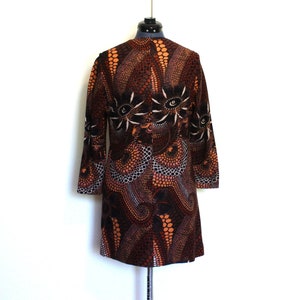 1960&#39;s Psychedlic Slight A-Line Vintage Women&#39;s Dress Laugh-In Dress by DAVID JONES with 3/4 Sleeves, Made in Australia, Size 8