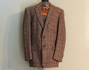 1950's Tweed Wool Swanky Rockabilly Vintage Men's Sport Coat by MIDWICK SPORTSWEAR Los Angeles, California, Made in USA, 42 L