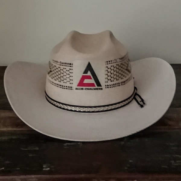 ALLIS-CHALMERS vintage 1960's Best of Show straw cowboy hat, size 7-1/2