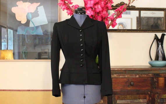 Very Rare 1940's Gabardine Vintage Black Women's S