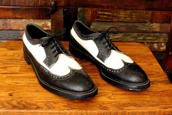 black and white wingtips
