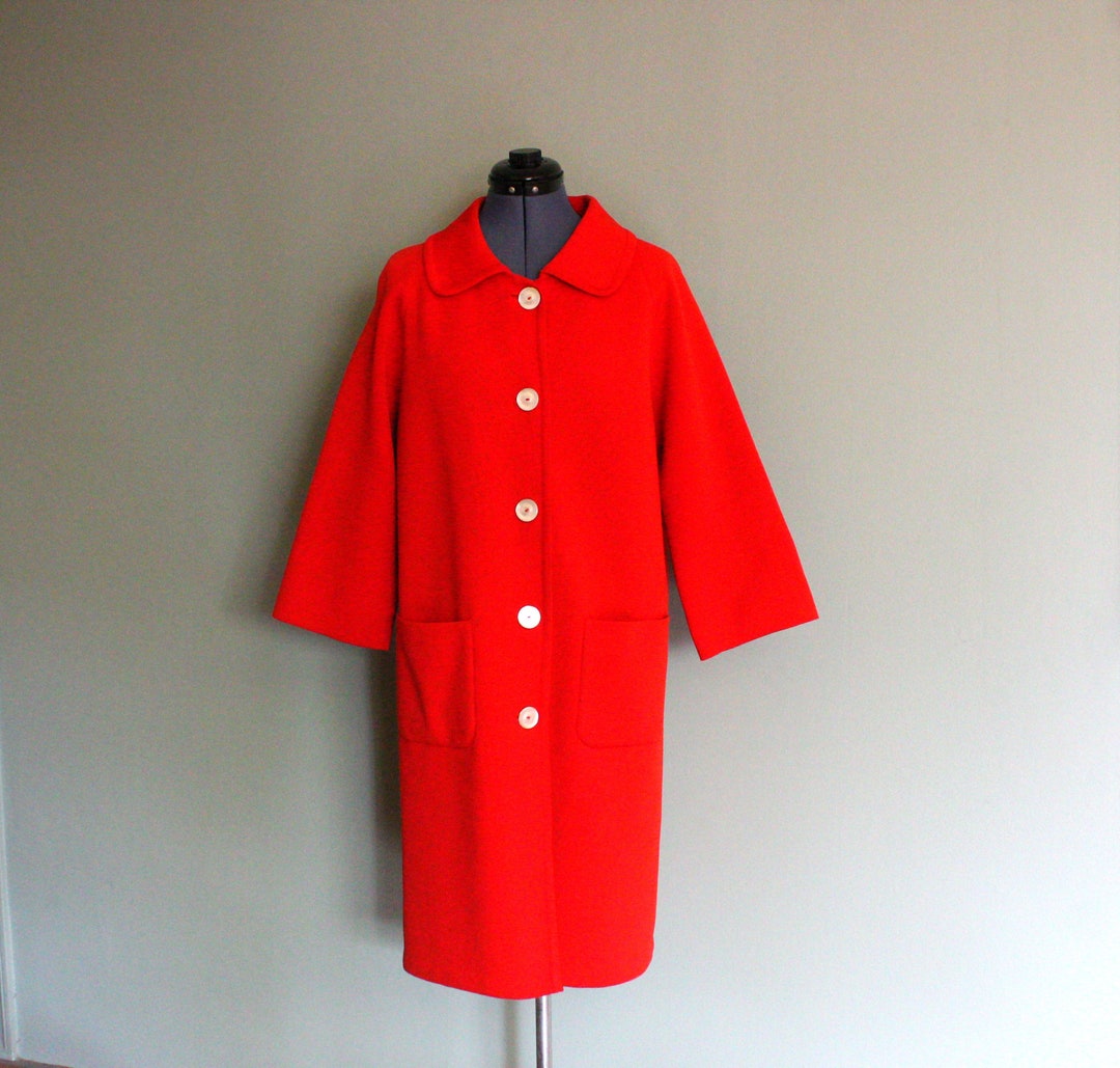 1940's I. MAGNIN Red Vintage Women's Coat 100 Wool Etsy