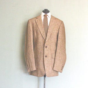 1970&#39;s Classic Wool Tweed Vintage Men&#39;s Sport Coat Men&#39;s Blazer HART SCHAFFNER & MARX &quot;Racquet Club&quot;, Made in U.S.A., 40 Long