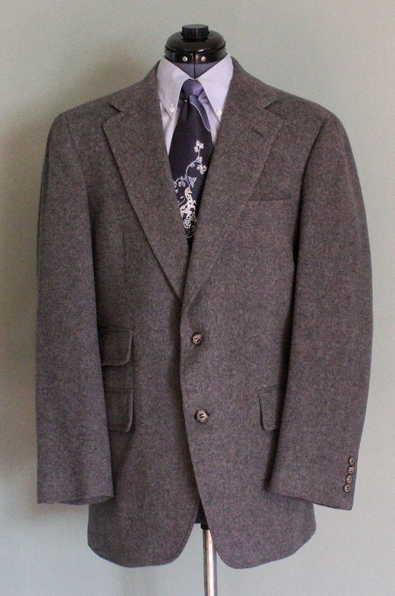 1970's Gray Soft Wool Vintage Men's Sport Coat Bl… - image 7