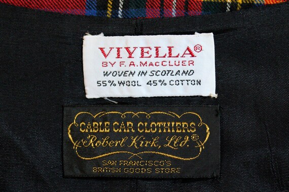 1960's Scottish Tartan Plaid Wool & Cotton Vintag… - image 6