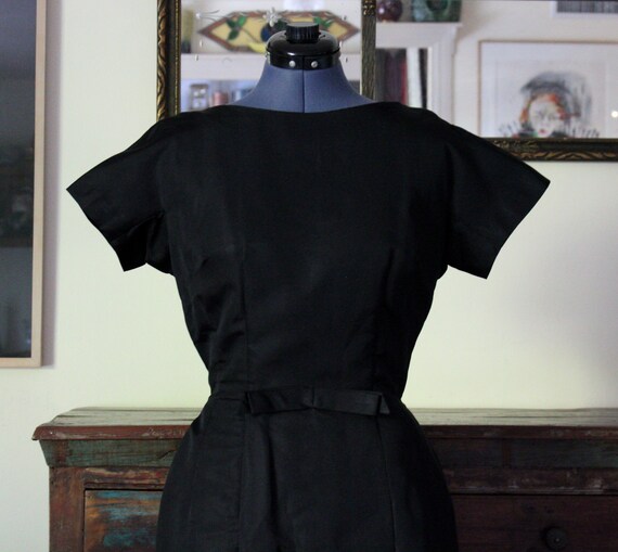 1960's R&K ORIGINALS Black Rayon Vintage Cocktail… - image 2