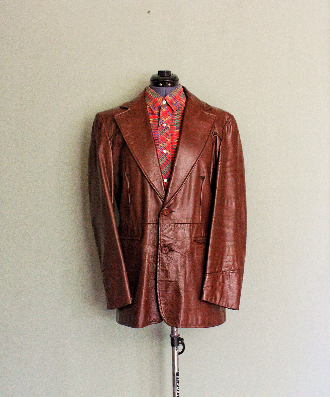 1970's Genuine Leather Vintage Men's Western Jacket Cowboy Jacket by ...