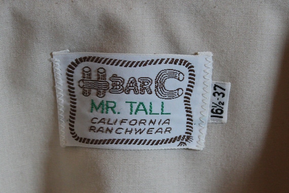 1960's-70's H BAR C "Mr. Tall" Beige Cotton & Pol… - image 6