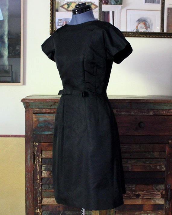 1960's R&K ORIGINALS Black Rayon Vintage Cocktail… - image 3