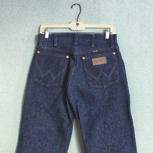 Dead Stock 100% Cotton Indigo Blue Denim Men&#39;s Cowboy Jeans Western Jeans by WRANGLER 28 X 32, Women&#39;s Size 8 Extra Long