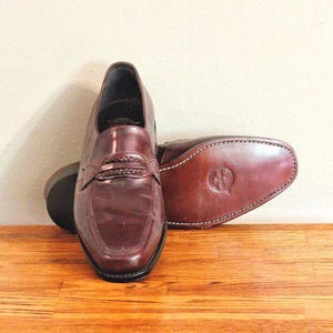 Dead Stock FLORSHEIM Mahogany Vintage Men&#39;s Horsebit Loafers Vintage Men&#39;s Dress Shoes, Leather Upper & Sole, 10 D