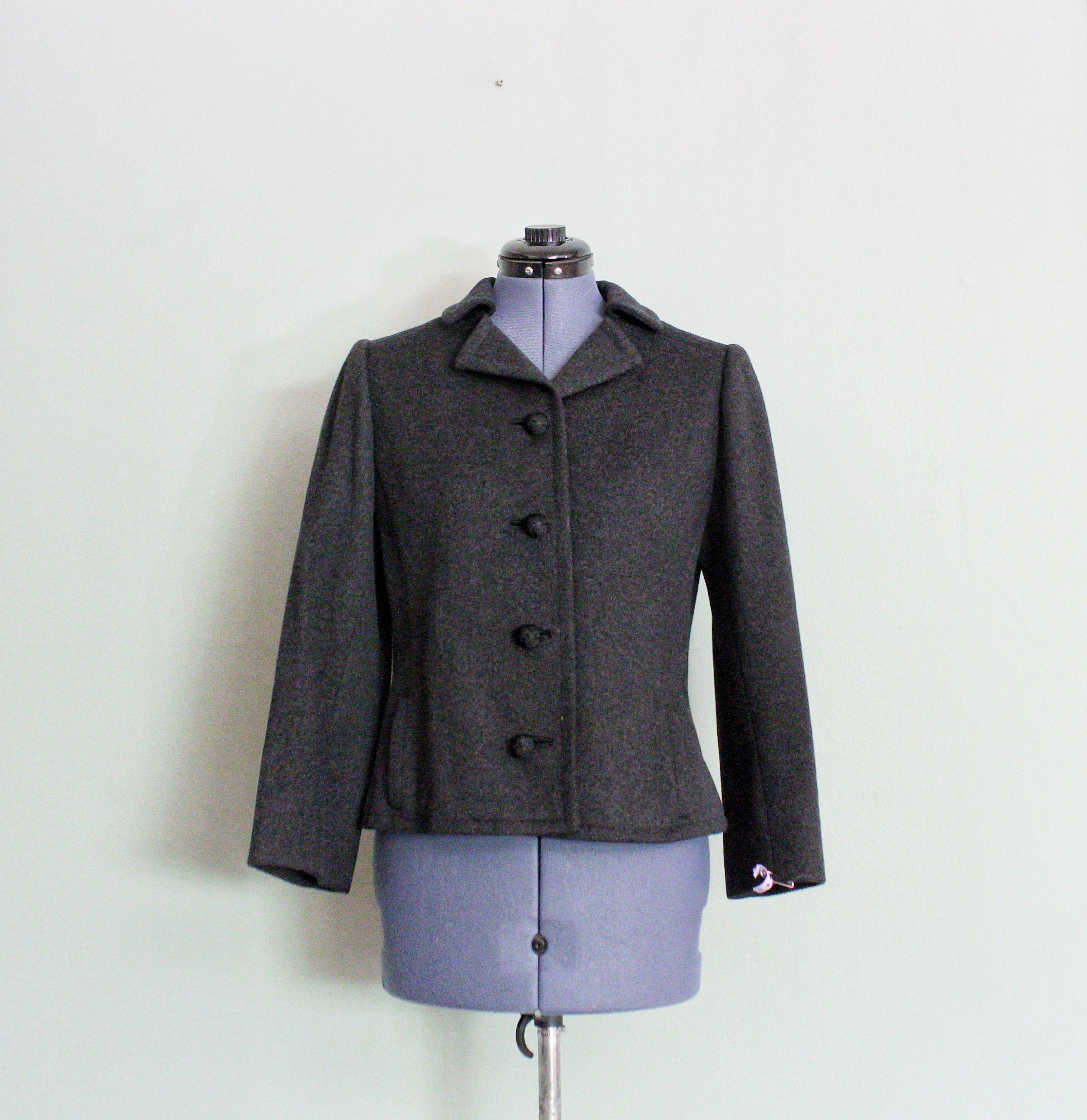 50's～Vintage Wool Jacket Vintage 1950's Size L Two-Tone Fleece Wool Rockabilly Elvis