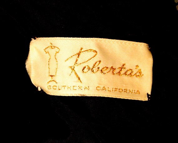 50% OFF! 1950's ROBERTA'S Knee Length Black Gabar… - image 3
