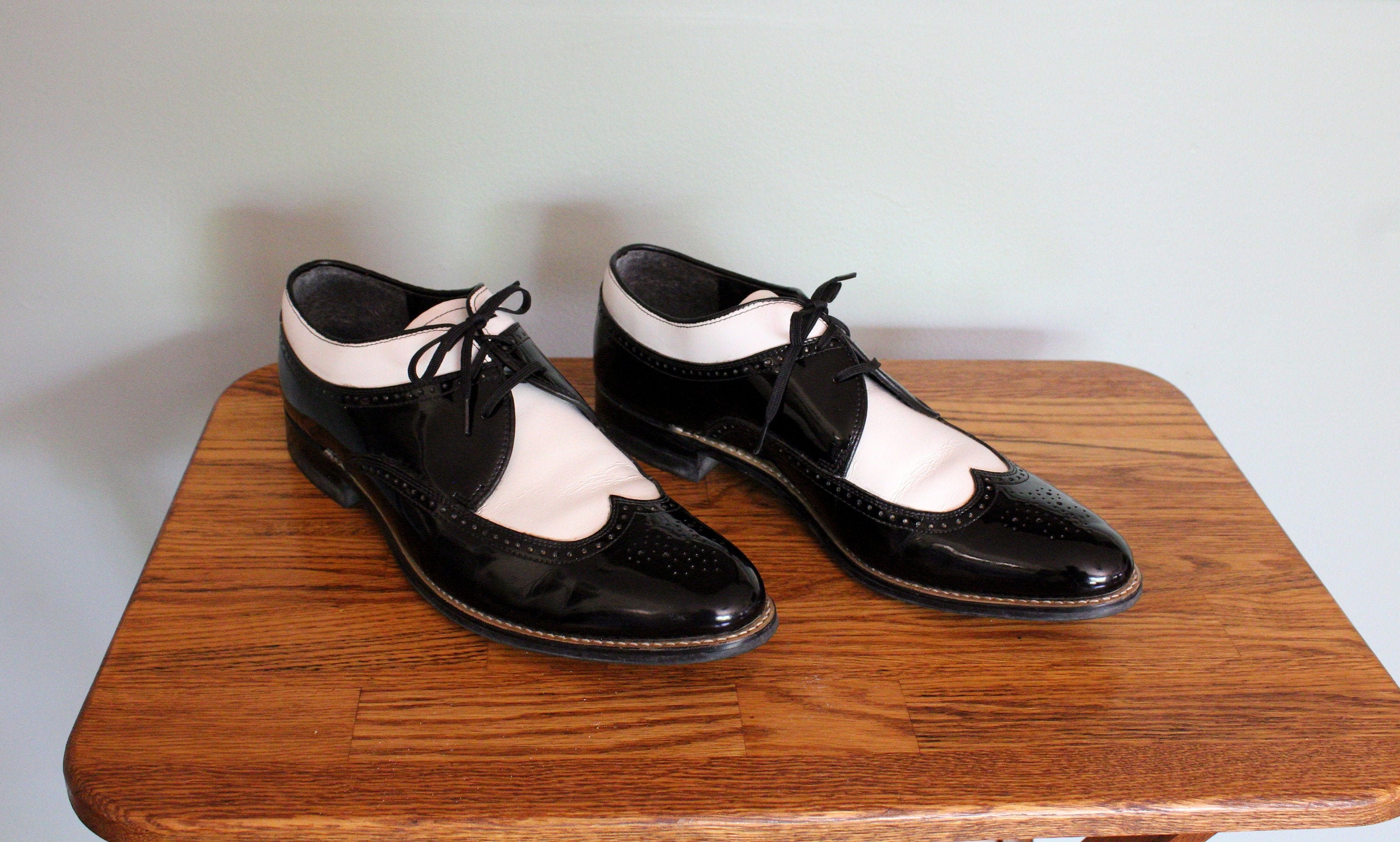 stacy adams patent leather tuxedo shoes