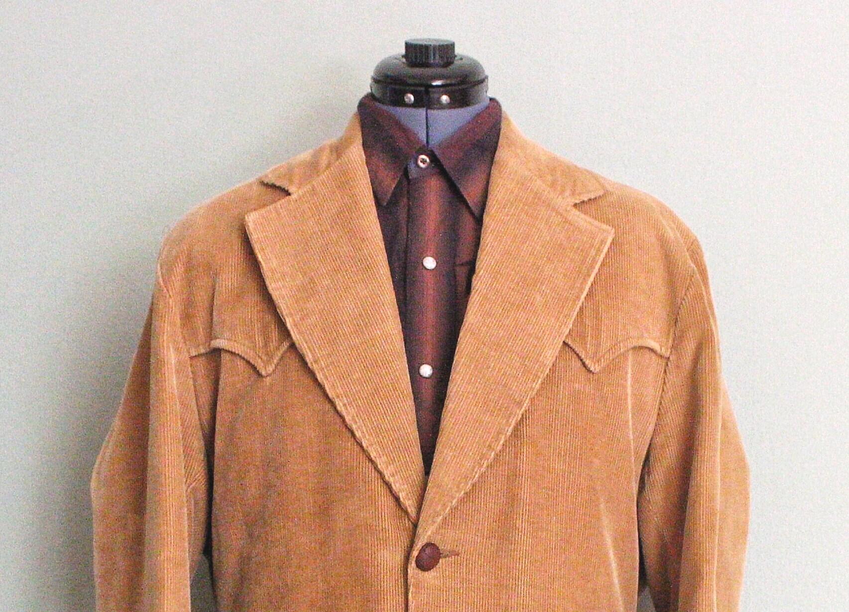 ジャケット・アウター Western corduroy military jacket Vintage Campus Outerwear Corduroy Jacket Tan Men's Sherpa