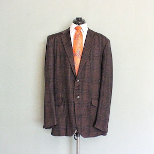 1950&#39;s-60&#39;s Subtle Checked Vintage Men&#39;s Sport Coat Tailored by THOM. MADISON for Smith&#39;s California, 2 Button, Made in USA, 42 R