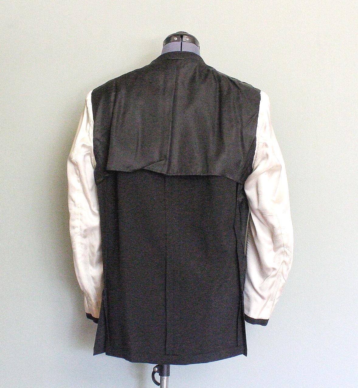 1950's-60's Black Virgin Wool Vintage Men's Sport Coat by