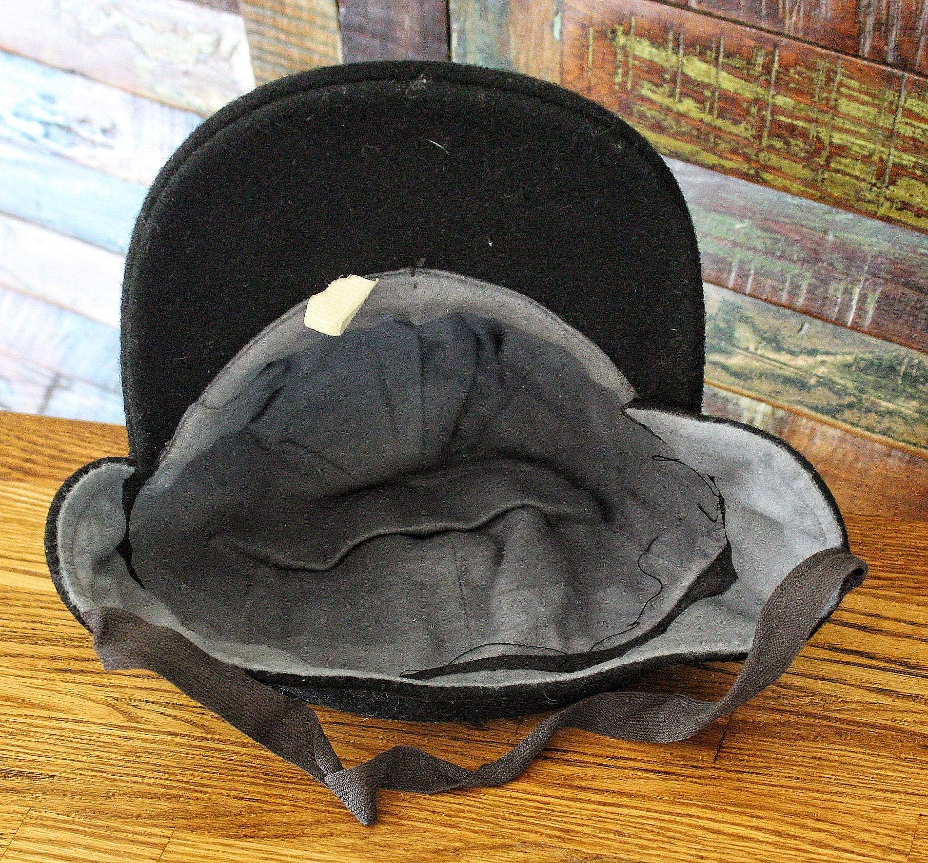 1940's-50's Black Wool Vintage Cap Elmer Fudd Hat With Ear
