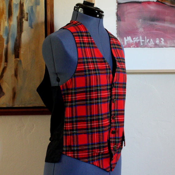 1960's Scottish Tartan Plaid Wool & Cotton Vintag… - image 3