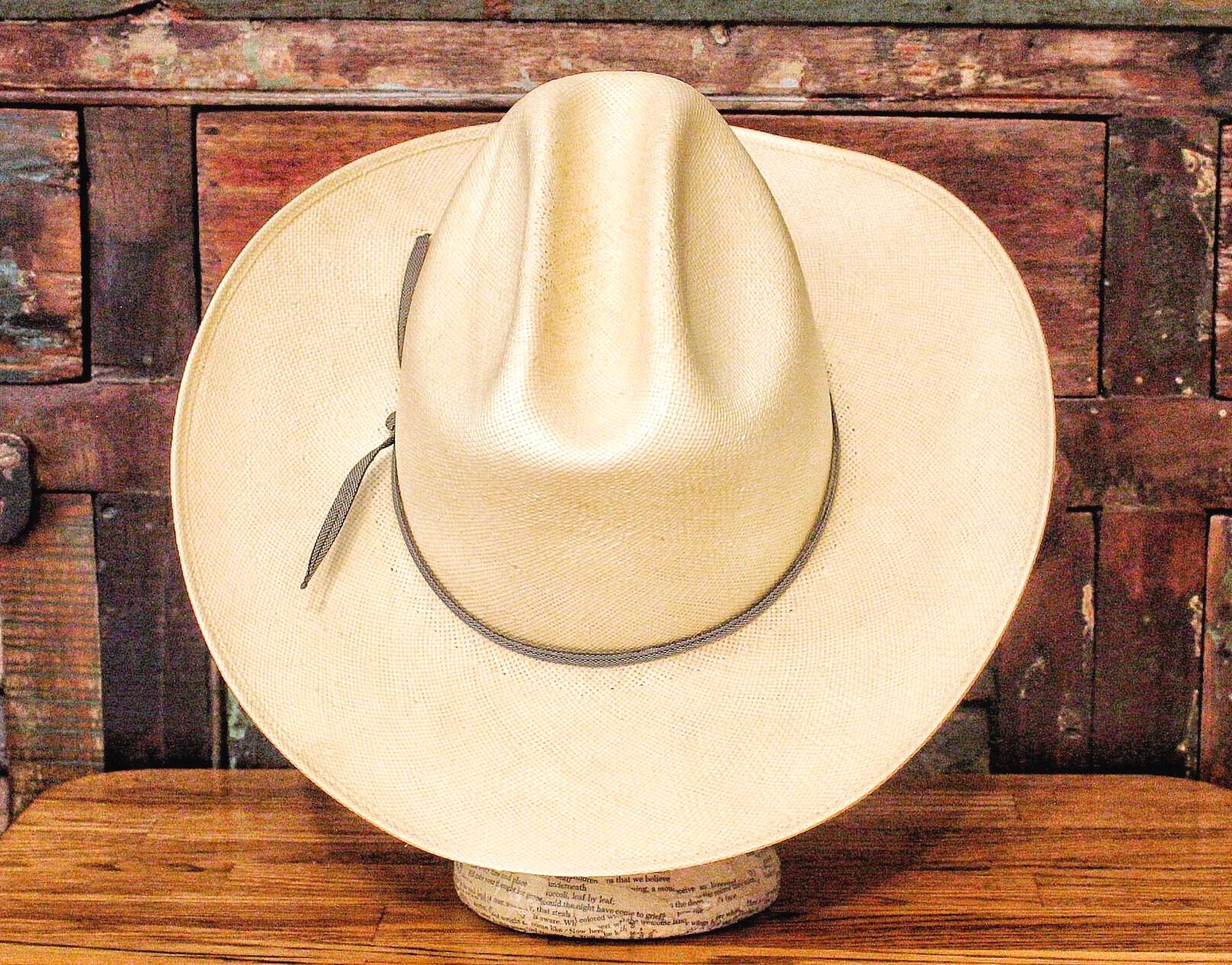 Vintage STETSON Rancher Cowboy Hat: Woven Straw Western Wear