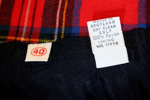 1960's Scottish Tartan Plaid Wool & Cotton Vintag… - image 9