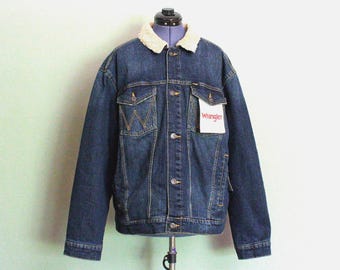 Vintage Wrangler M-159 Cowboy Denim Blue Jean Trucker Jacket Men's