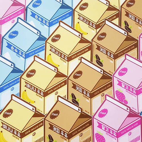 Aesthetic Korea Milk Carton Vinyl Laptop Stickers Strawberry Etsy