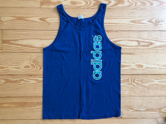 Vintage Adidas Muscle Tank Blue Teal M - image 1