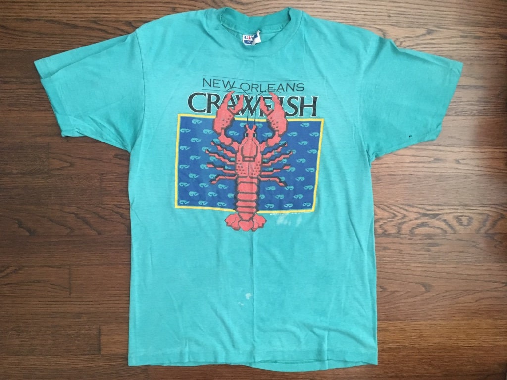 Vintage 1986 'new Orleans Crawfish' T-shirt Turquoise - Etsy
