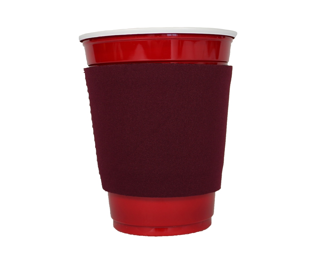 10 Blank Coffee Sleeves, Burgundy NEOPRENE Coffee Sleeves, Solo® Cup Sleeves, Coffee Cup Sleeves
