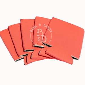 15 Blank Can Coolers, NEOPRENE can coolers, Coral Can Coolers
