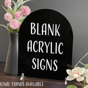 Blank Acrylic Table Sign with Optional Stands, Blank Table Numbers Sign, Acrylic Wedding DIY Sign, Custom Sign Blank, Blank Acrylic Bar Sign