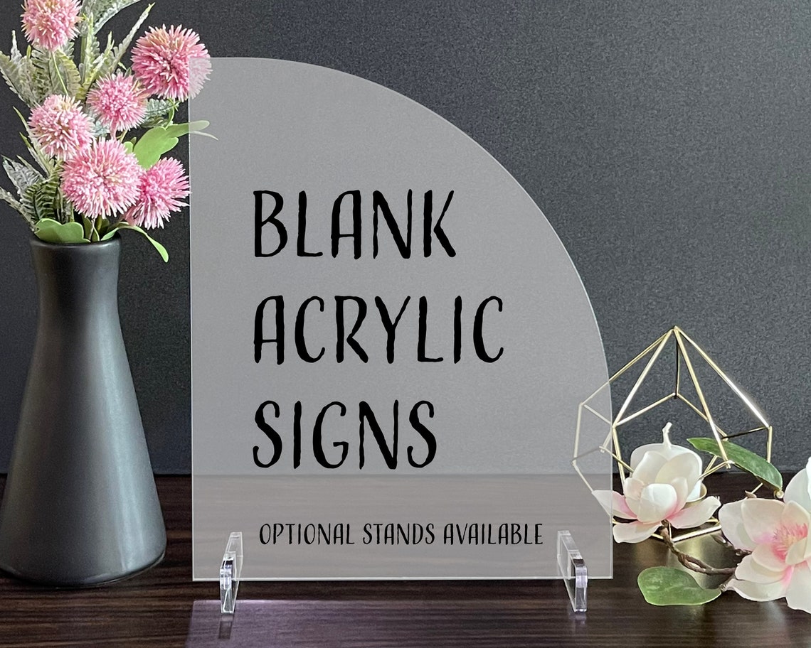 Blank Acrylic Table Sign With Optional Stands Blank Table Etsy