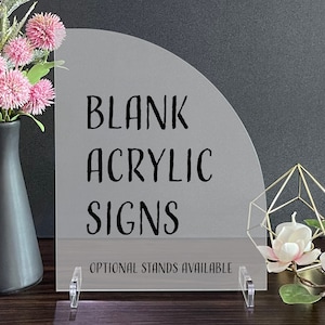 Blank Acrylic Table Sign with Optional Stands, Blank Table Numbers Sign, Acrylic Wedding DIY Sign, Custom Sign Blank, Blank Acrylic Bar Sign