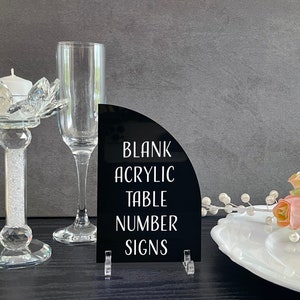 Blank Acrylic Table Sign with Optional Stands, Blank Table Numbers Sign, Acrylic Wedding DIY Sign, Custom Sign Blank, Blank Acrylic Bar Sign