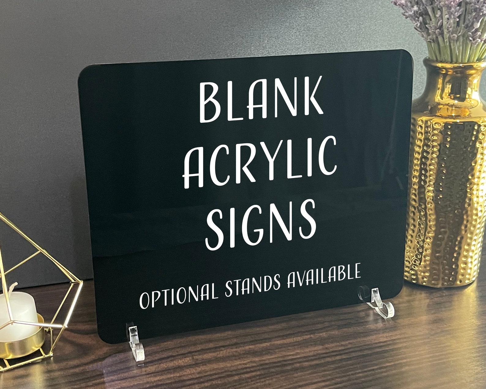 Blank Acrylic Table Sign With Optional Stands Blank Table Etsy